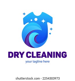 Vector Dry cleaning creative sign or logo. Laundry room emblem. Wash clothes icon.