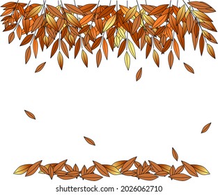 Vector de hojas secas en otoño sobre un fondo transparente para el fondo