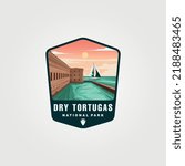 vector of dry tortugas sticker patch logo design, us national park emblem