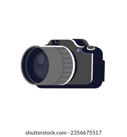 Vector dslr photography camera flat style.