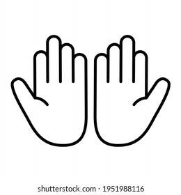 Vector Dua Outline Icon Design
