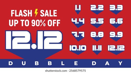 Vector dubble day, Big sale banner template design. Vector illustration.