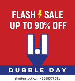 Vector dubble day, Big sale banner template design. Vector illustration.