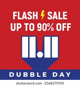 Vector dubble day, Big sale banner template design. Vector illustration.