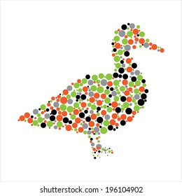Vector of duck against the white