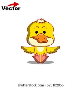 Vector duck. Cute duck cartoon ilustrations