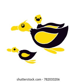 Vector duck family 