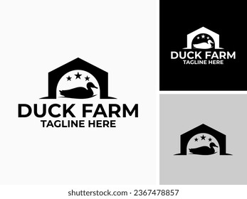 Vector duck farm modern silhouette logo