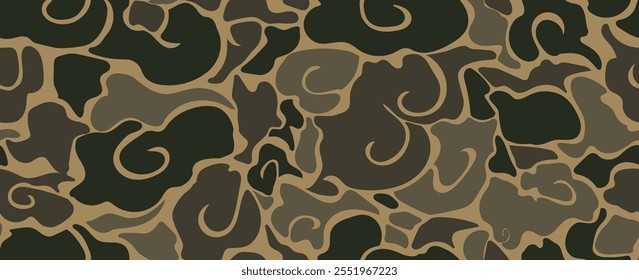 padrão de camuflagem de caça de pato vetorial, padrão sem costura, padrão de camo. Camuflagem do deserto