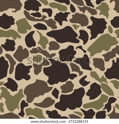 Vector duck hunting camouflage, seamless pattern, hunting background, military texture, woodland camouflage