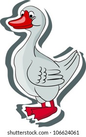 Vector duck, living on a farm