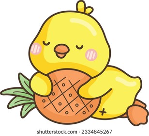 a vector of duck and pineapple