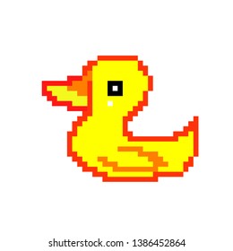 vector duck pixel art color