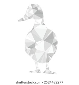 Vector of Duck Silhouette with low poly illustration in white background