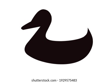 Vector of a duck swimming on white background