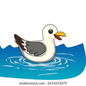 vector duck swimming in water, vector bebek