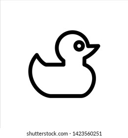 Vector duck toy outline web icon.ducky bath black symbol with flat line style icon for web site design, logo, app, UI isolated on white background