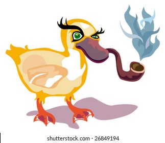 vector duckling smoking pipe