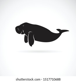 Vector of dugong design on white background. Wild Animals. Easy editable layered vector illustration.