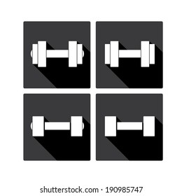 vector dumbbell icon. vector gym icon. symbol of sport and fitness. sport lifestyle vector image. vector silhouette of dumbbell