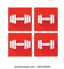 vector dumbbell icon. vector red gym icon. symbol of sport and fitness. sport lifestyle vector image
