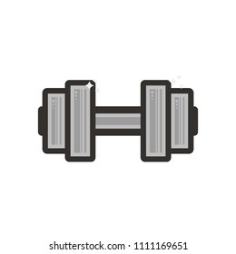 Vector dumbbell lineart icon. Symbol on the white background.