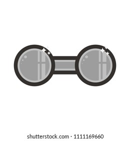 Vector dumbbell lineart icon. Symbol on the white background.