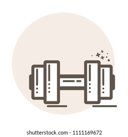 Vector dumbbell lineart icon. Symbol on the white background.