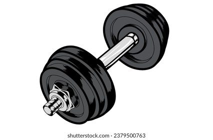 vector dumbbell position from the side, for logos and others