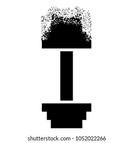 Vector Dumbbell Silhouette with Particles Isolated on White Background