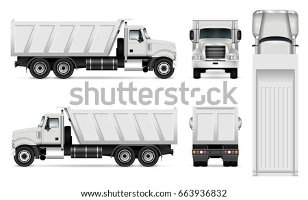 vector dump truck template car branding のベクター画像素材