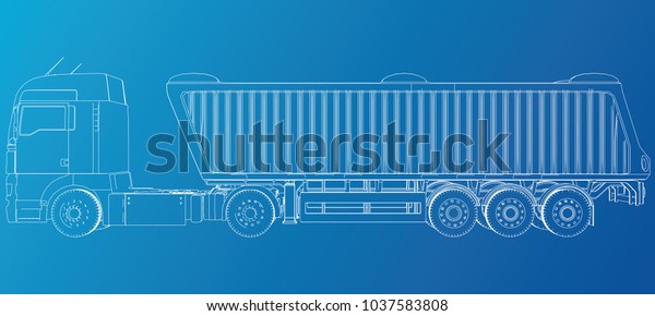 Vector dump\
truck. Tipper lorry on transparent background. racing illustration\
of 3d. EPS 10 vector\
format