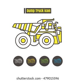 vector Dumper truck icon color on white background