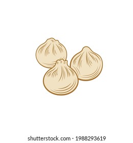 Vektorknödel, Illustration, Dim Sun, einzeln auf weißem Hintergrund.
