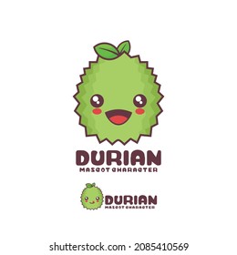 Vektor durian Fruchtcartoon Maskottchen, geeignet für, Logos, Drucke, Aufkleber, etc.