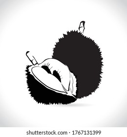 Vector de durión, logotipo y durión ícono aislado en el fondo blanco.