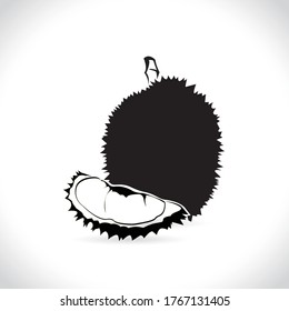 Vector of durian, logo and icon durian isolated on the white background.