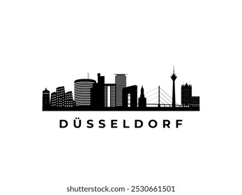 Linha do horizonte de Düsseldorf. Viaje os famosos marcos de Buenos Aires. Conceito de negócios e turismo para apresentação, banner, web site.