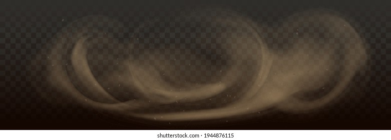 Vector Dust, dusty sand clouds effect collection, set of flying desert dusty particles, isolated on transparent background. Realistic sandstorm, explosion, sand splash.