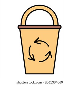 Vector Dustbin Filled Outline Icon Design
