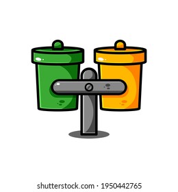 diseño de ilustraciones vectoriales de papelera. El basurero con un contorno es adecuado para pegatinas, iconos, mascotas, logotipos, imágenes prediseñadas y otros fines gráficos
