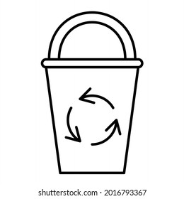Vector Dustbin Outline Icon Design
