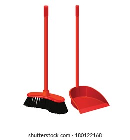 vector dustpan and broom for cleaning