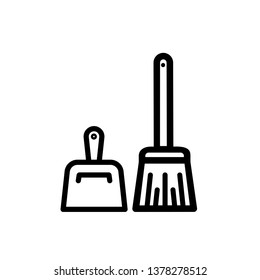 Vector Dustpan Broom Icon Stock Vector (Royalty Free) 1378278512 ...