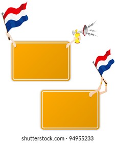 Vector - Dutch Sport Message Frame with Flag. Set of Two