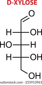 Vector Of D-Xylose Chemical Structure