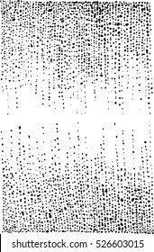 Vector dynamic black ink drops and dots texture pattern. Acrylic on canvas geometrical pattern. Small and big shapes with gradient density. Vertical lines.