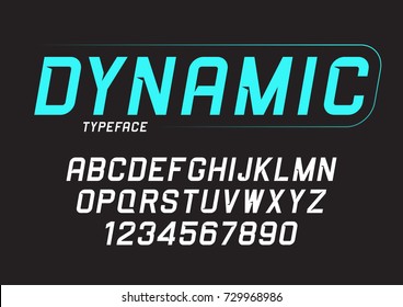 Vector Dynamic Bold Italic Font Design, Alphabet, Typeface, Typography.