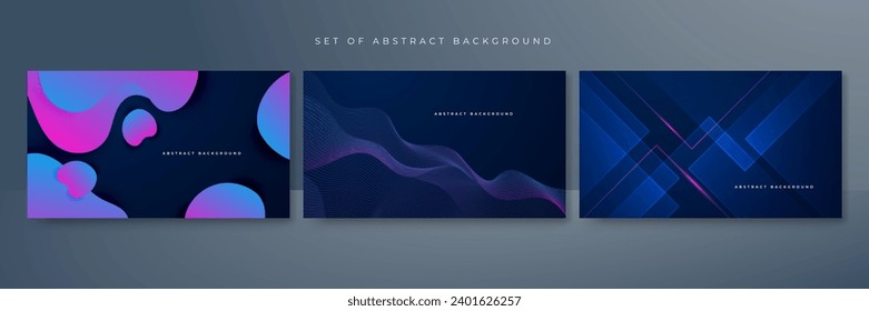 Vector dynamic colorful blue pink isolated on dark blue background for concept of AI technology, digital, communication, science, music, futuristic tech, digital effect corporate concept