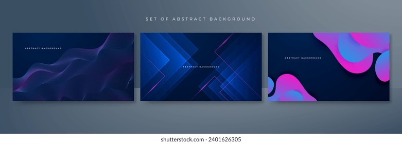 Vector dynamic colorful blue pink isolated on dark blue background for concept of AI technology, digital, communication, science, music, futuristic tech, digital effect corporate concept